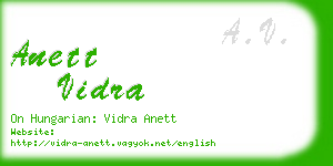 anett vidra business card